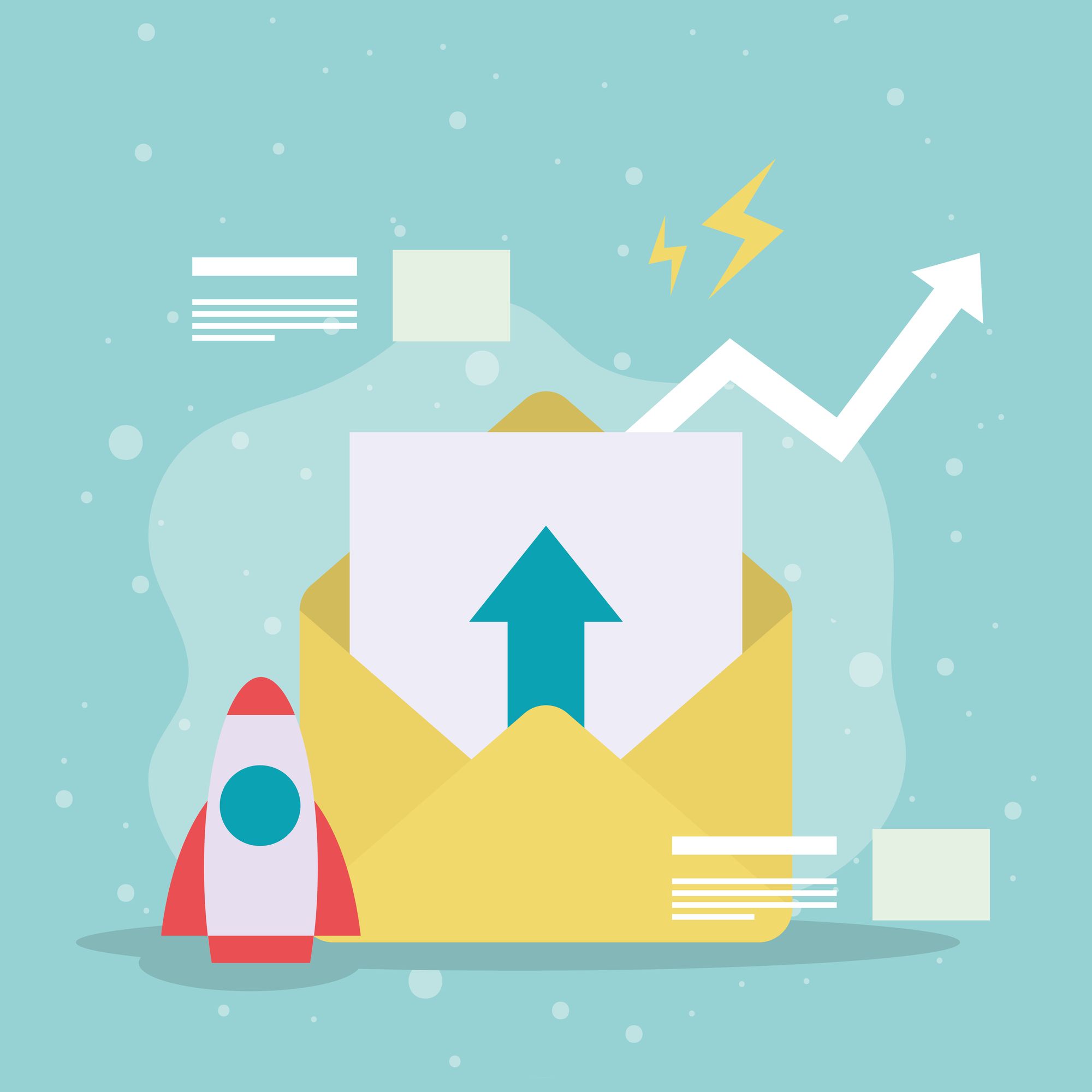 Graphic of growth and progress in nurturing a newsletter campaign effectively.