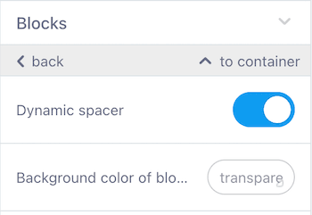 Dynamic Spacer Options