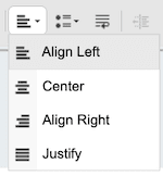 Choose the text alignment