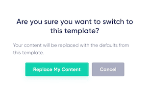 Confirm to replace the existing transactional content