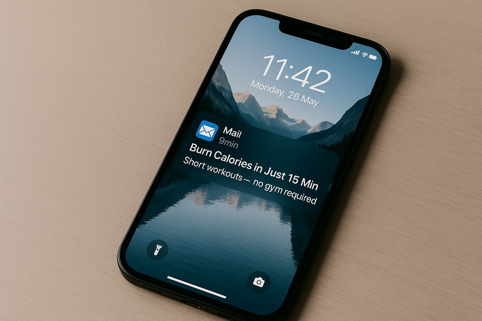 iPhone lock screen showing an email preview, illustrating how subject and preview text work together to boost opens.