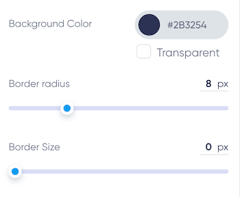 Adjust background color and border settings