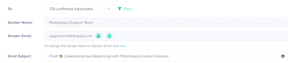 Email Campaign Composition Header