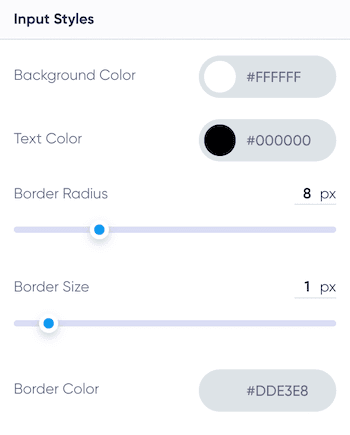 Customize the style of input fields