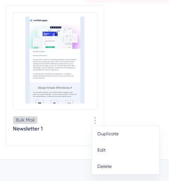 duplicate, edit or delete a custom template 