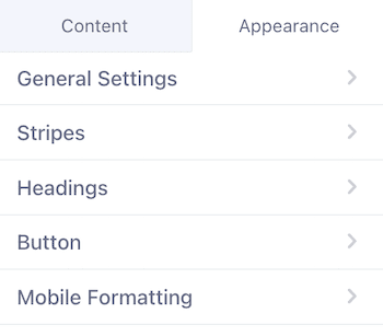 Appearance Tab Overview