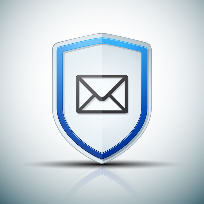 Shield icon with email symbol, representing email marketing compliance and security.