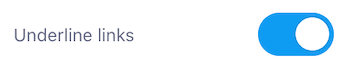 Underline links settings
