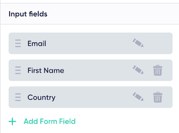 Add Form Field in the settings on the right