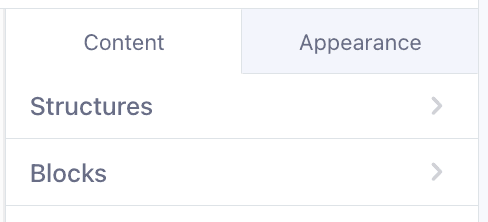 Main Sections - Structures and Blocks