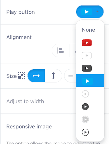 Choose a custom video play button